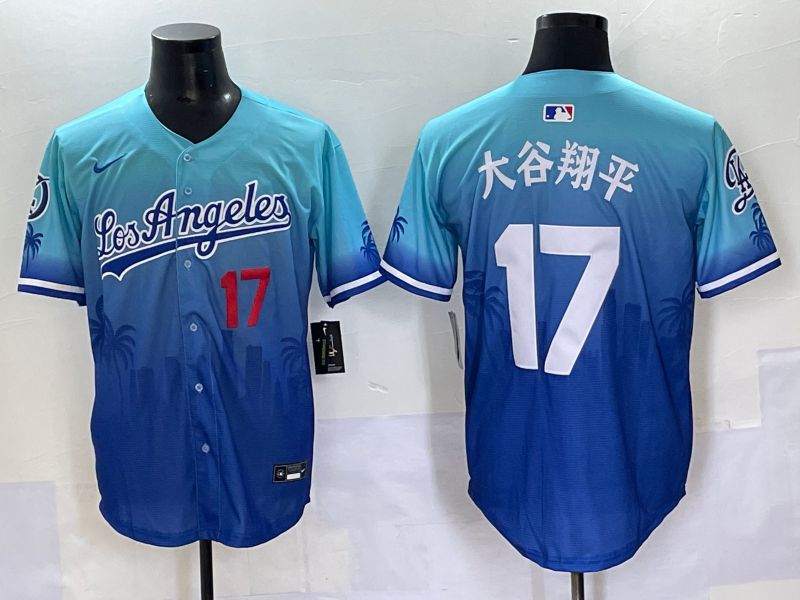 Men 2025 Los Angeles Dodgers 17 Ohtani Blue Nike MLB Jersey Daoqite style 10